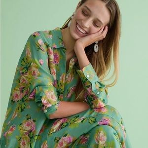 COPY - NWT JCrew Classic-fit cupro shirt in rose garden